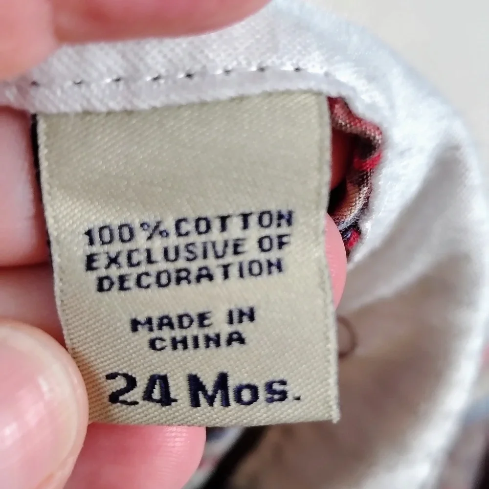 OshKosh Bgosh 24M Plaid Cargo Shortall Overalls Brown Red Blue Cotton
